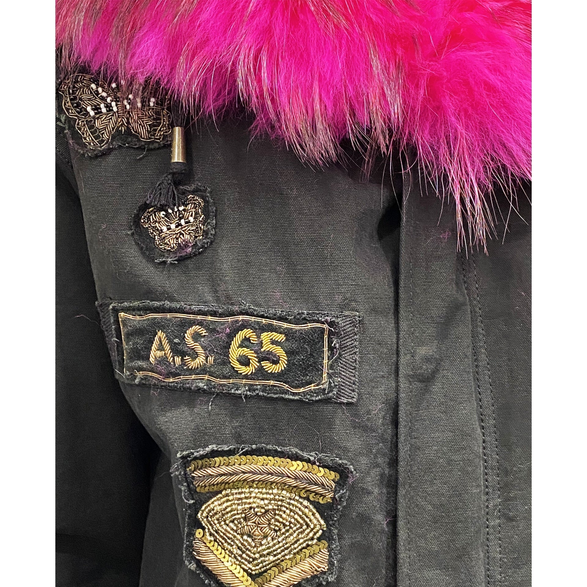 As65 Canvas Embellished Parka Jacket