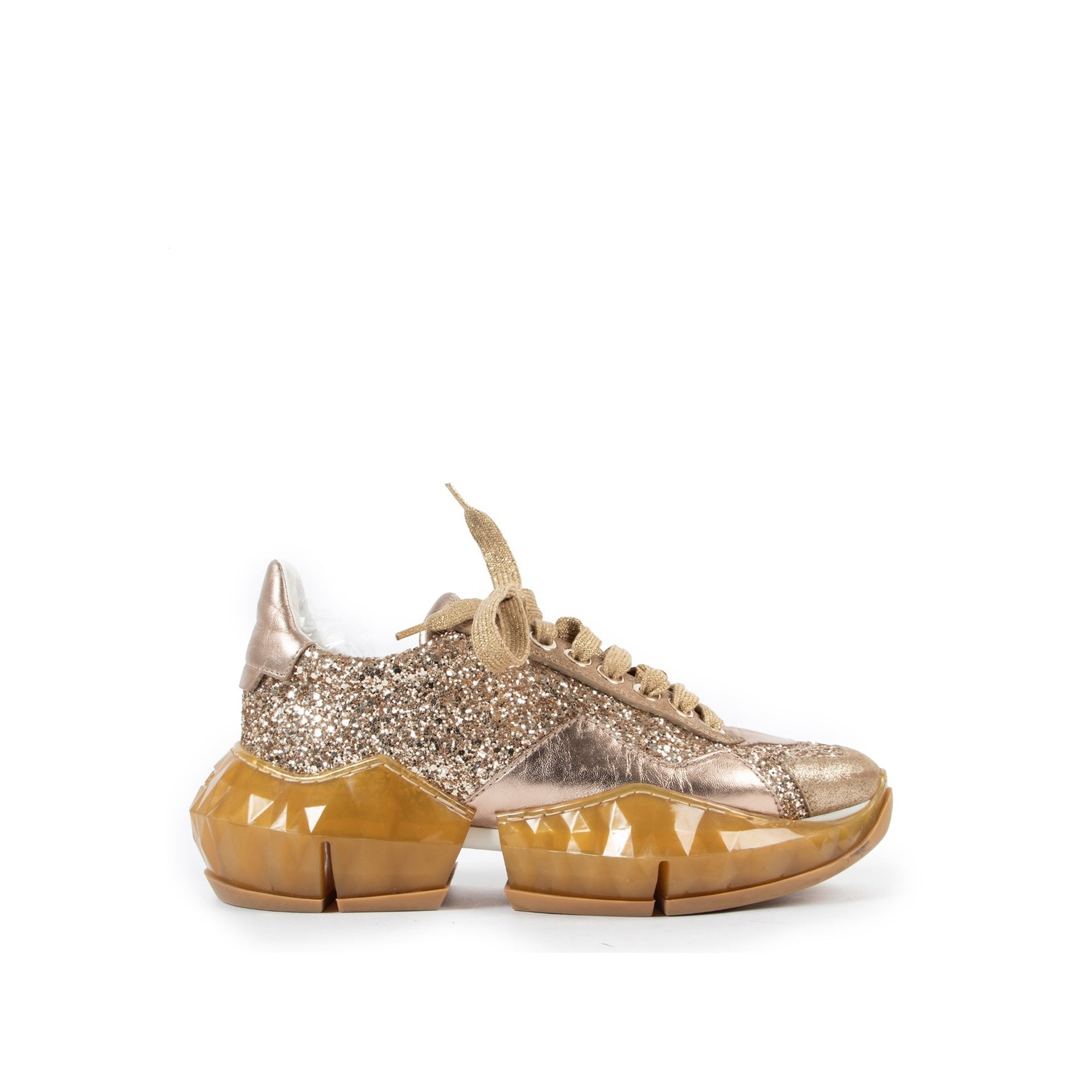 Jimmy Choo Diamond Glittered Sneakers - WOMEN SHOES - JIMMY CHOO - Tluxy New