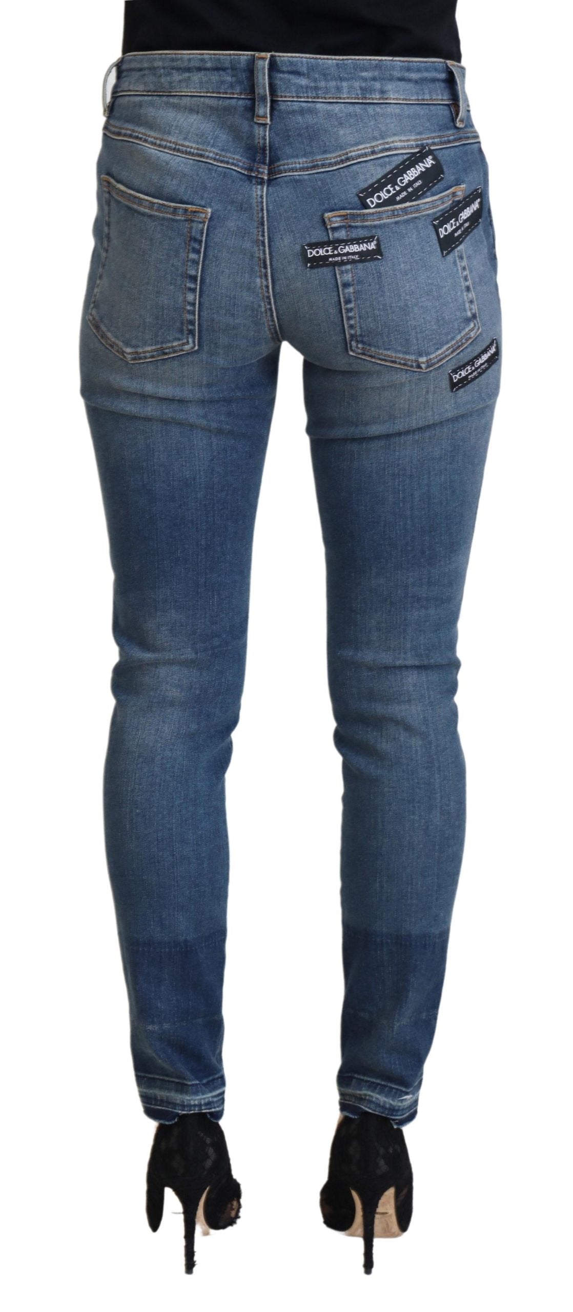 Dolce &amp; Gabbana Elegante zerfetzte Jeanshose – Schicke Freizeitkleidung