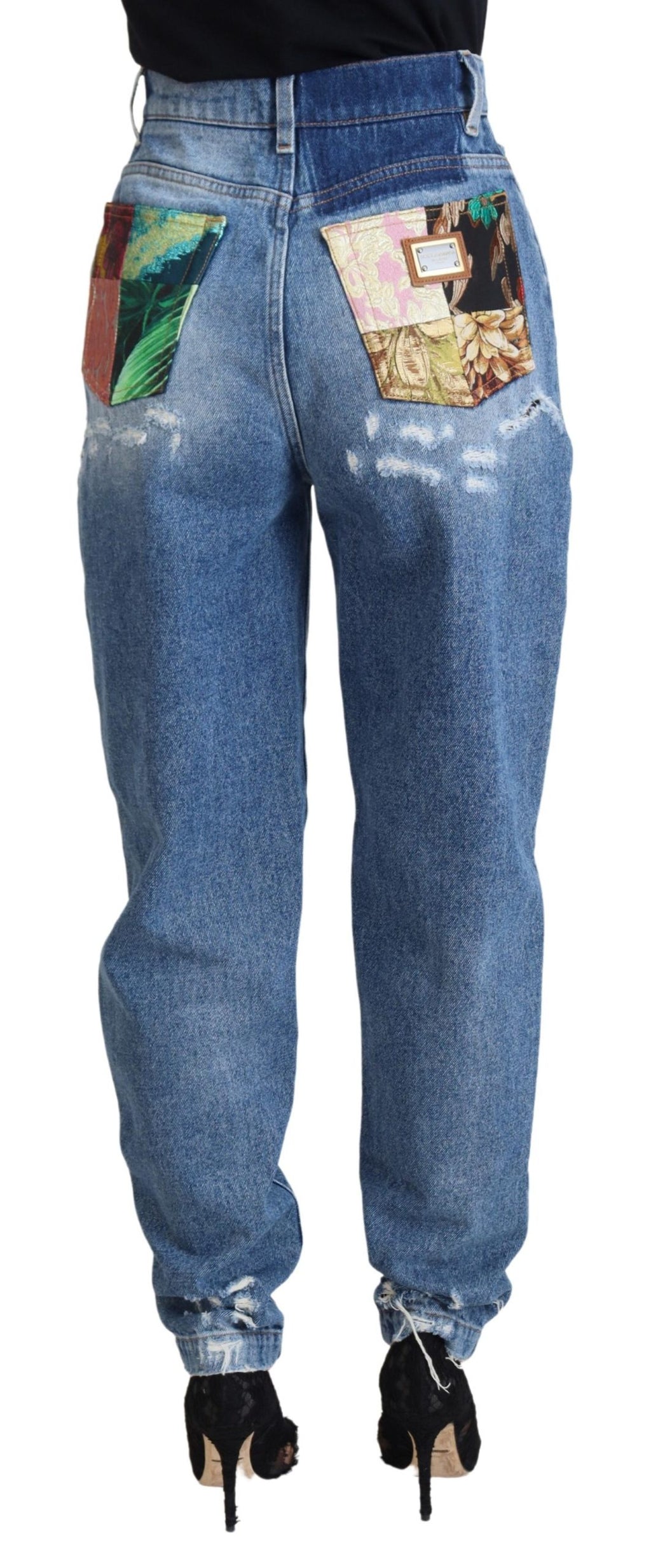 Dolce &amp; Gabbana Chic zerfetzte Jeanshose - Indigo Essence