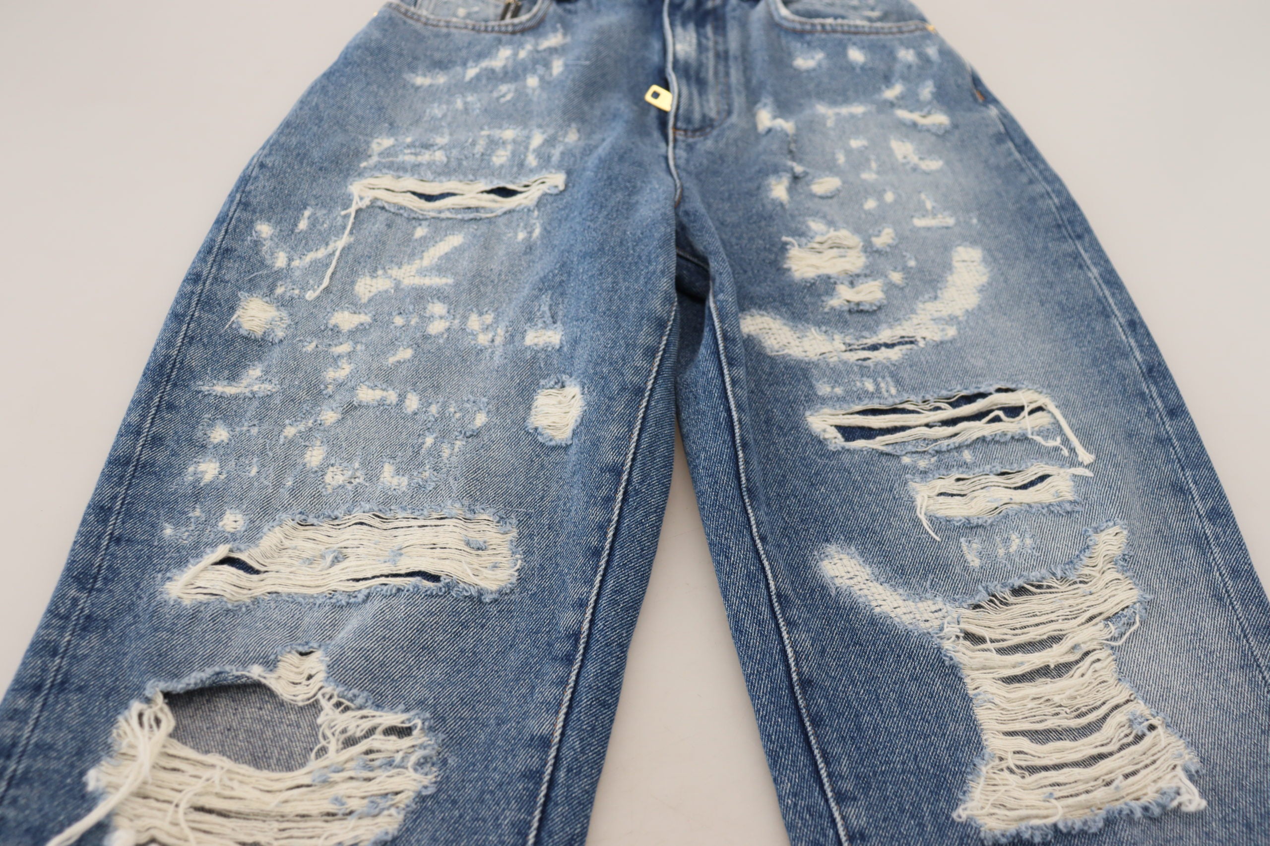 Dolce &amp; Gabbana Chic zerfetzte Jeanshose - Indigo Essence