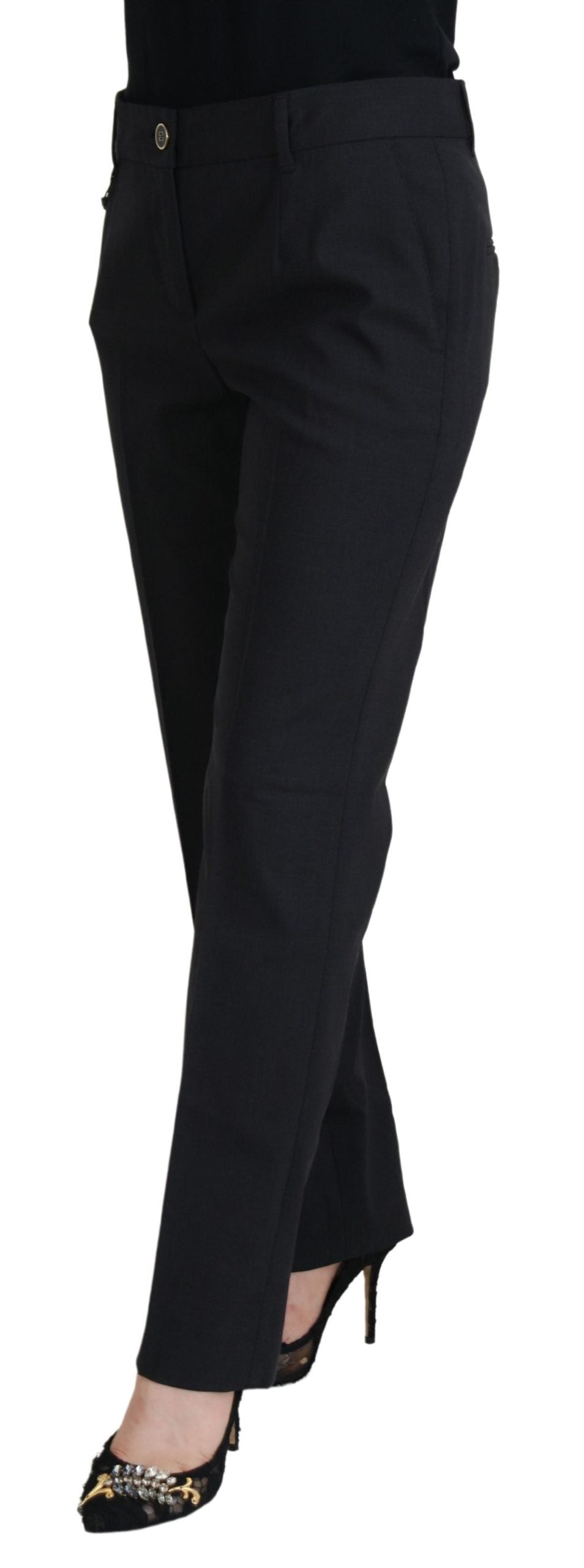Dolce &amp; Gabbana Schicke Hose aus grauer Wollmischung für gehobenen Stil