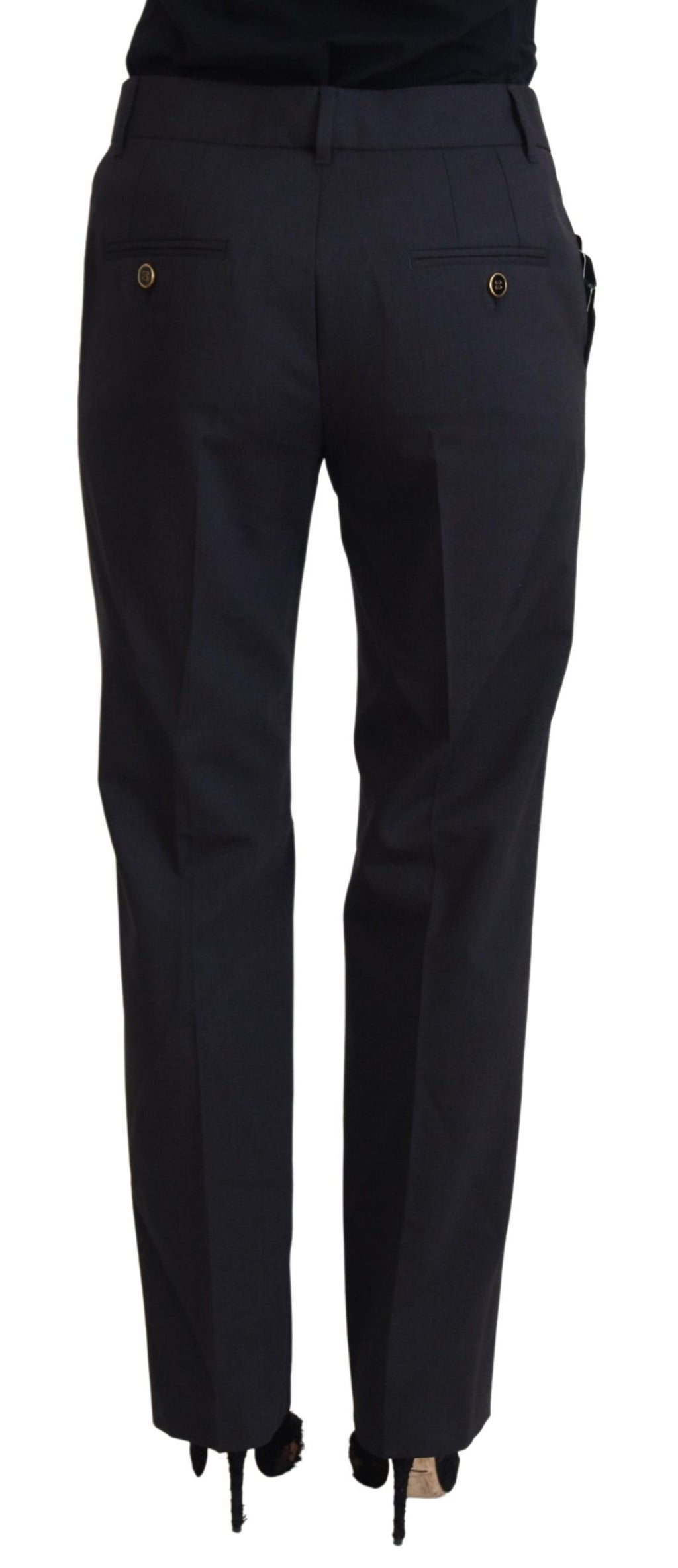 Dolce &amp; Gabbana Schicke Hose aus grauer Wollmischung für gehobenen Stil