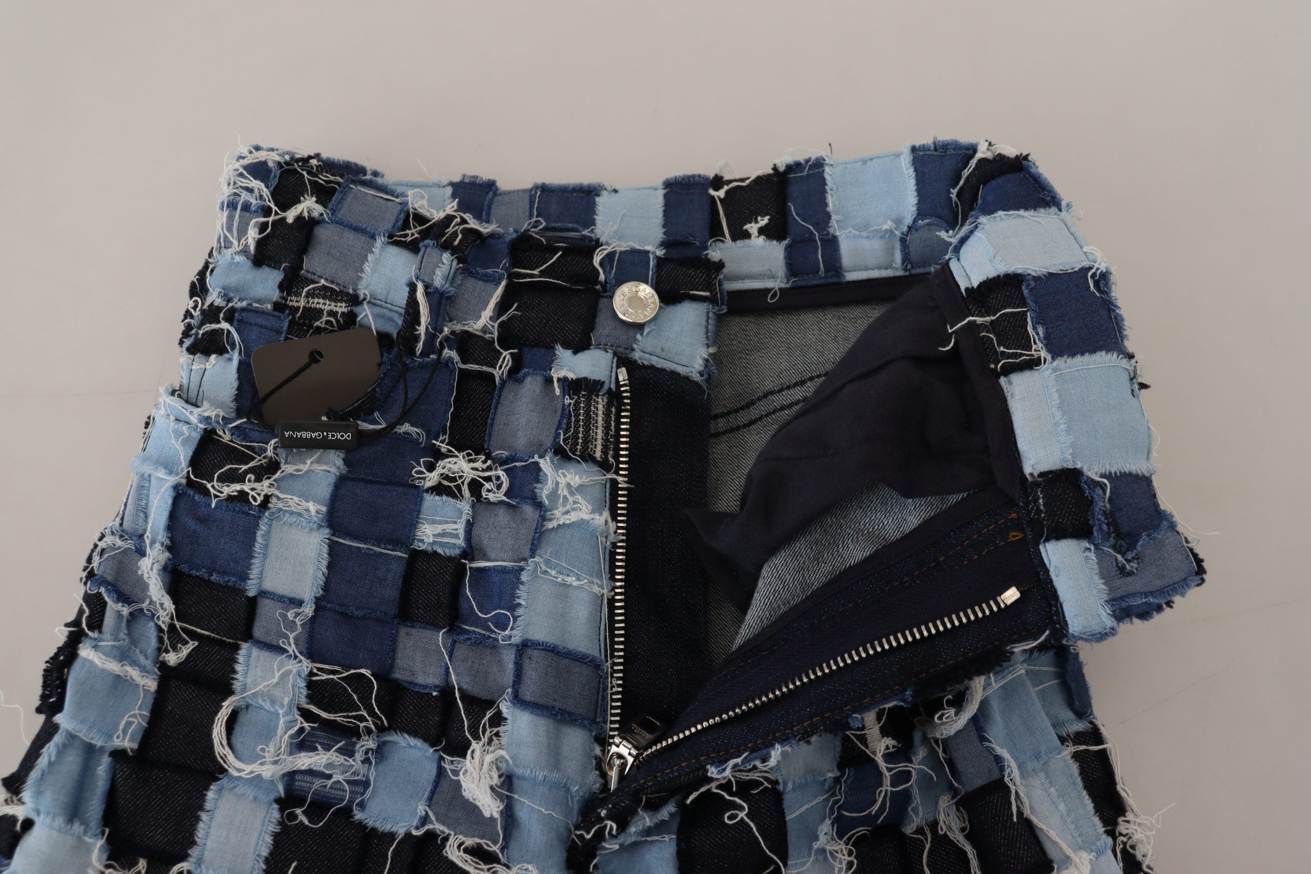 Dolce &amp; Gabbana – Mehrfarbige Skinny-Jeans mit Patchwork und hoher Taille