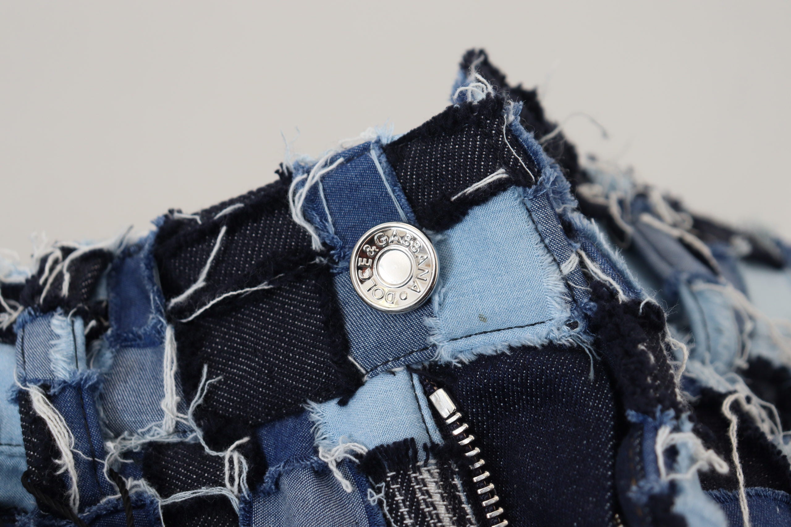 Dolce &amp; Gabbana – Mehrfarbige Skinny-Jeans mit Patchwork und hoher Taille