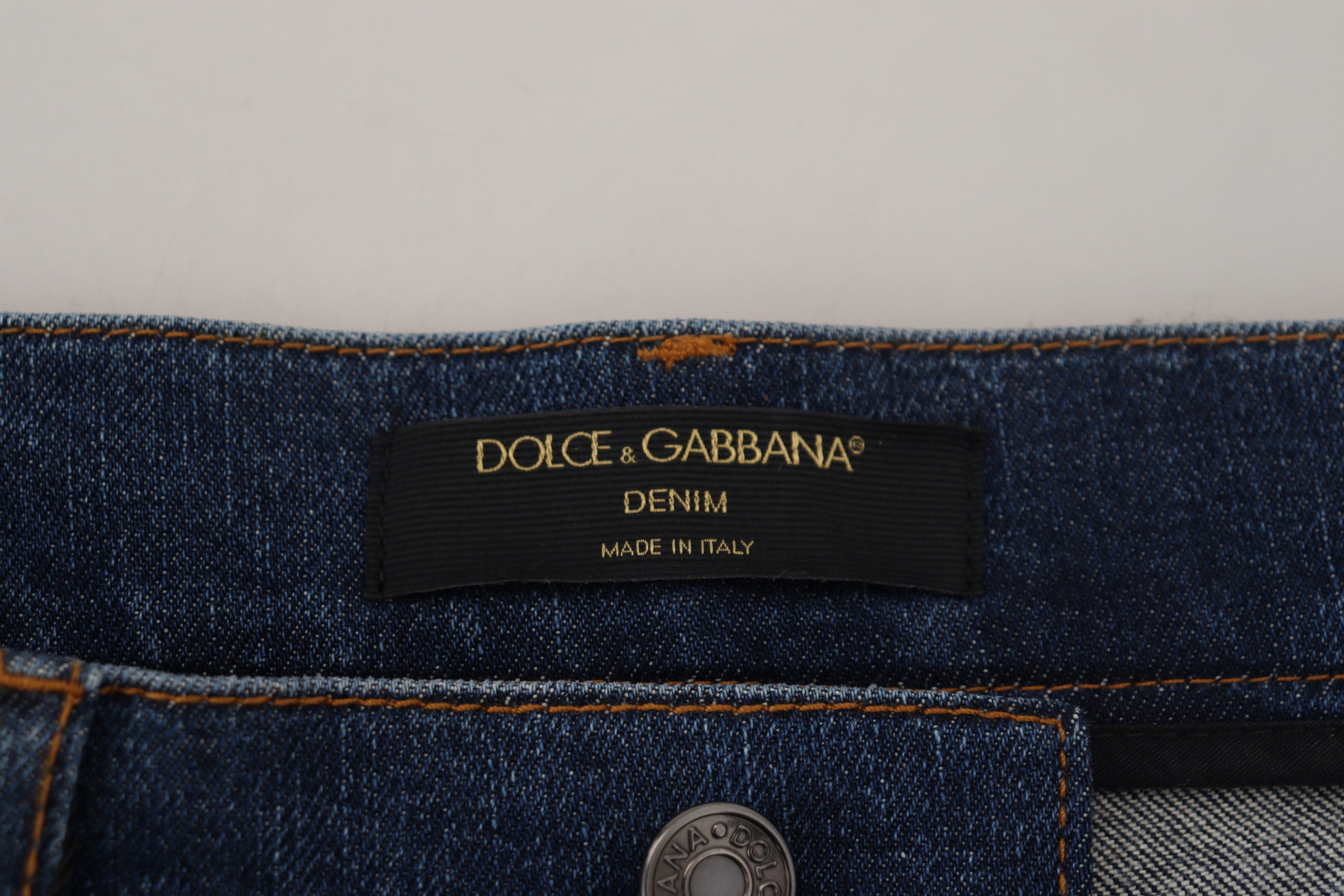 Dolce &amp; Gabbana Eleganter Denim mit floraler Spitze vorne