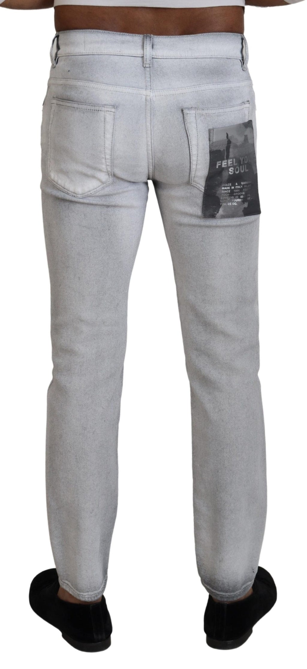 Dolce &amp; Gabbana Elegante Hose aus gewaschener Baumwollmischung in Grau