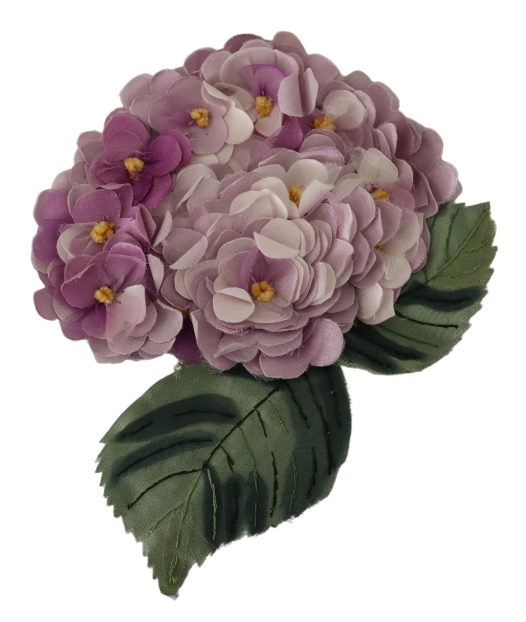Dolce &amp; Gabbana – Elegante Brosche aus Seidenmischung mit Blumenmuster in Lila
