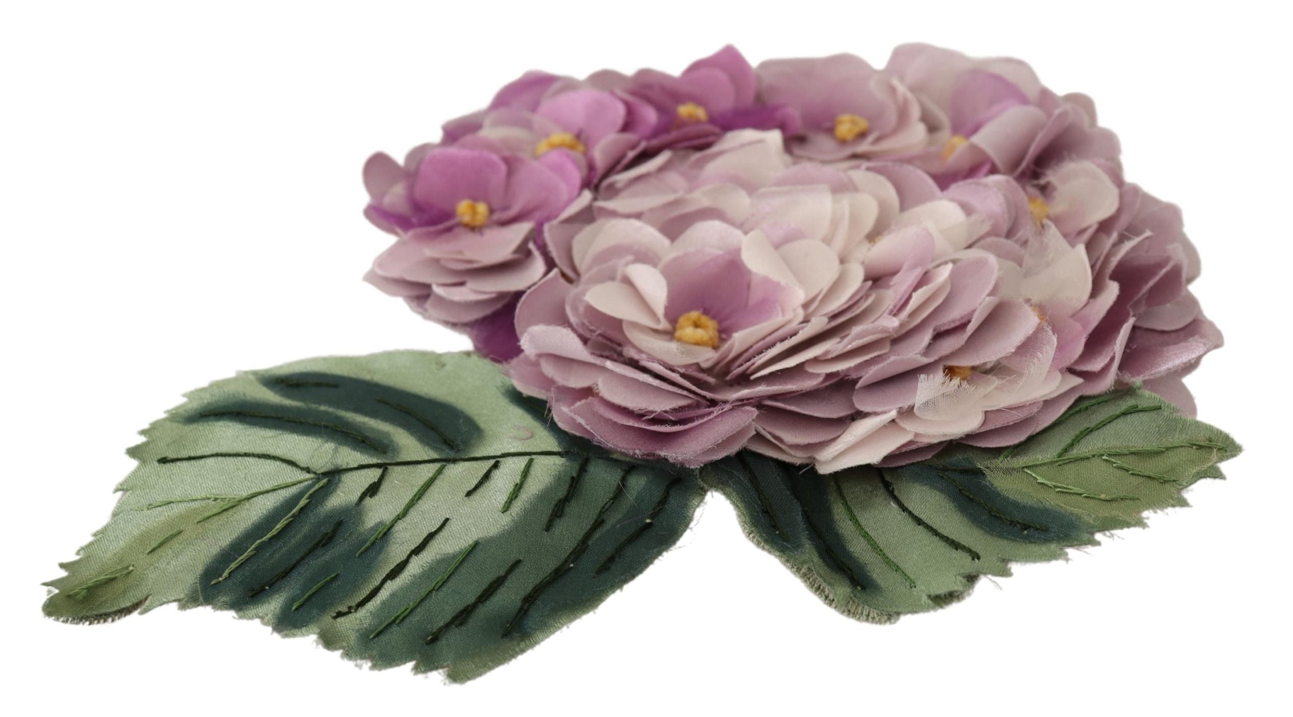 Dolce &amp; Gabbana – Elegante Brosche aus Seidenmischung mit Blumenmuster in Lila