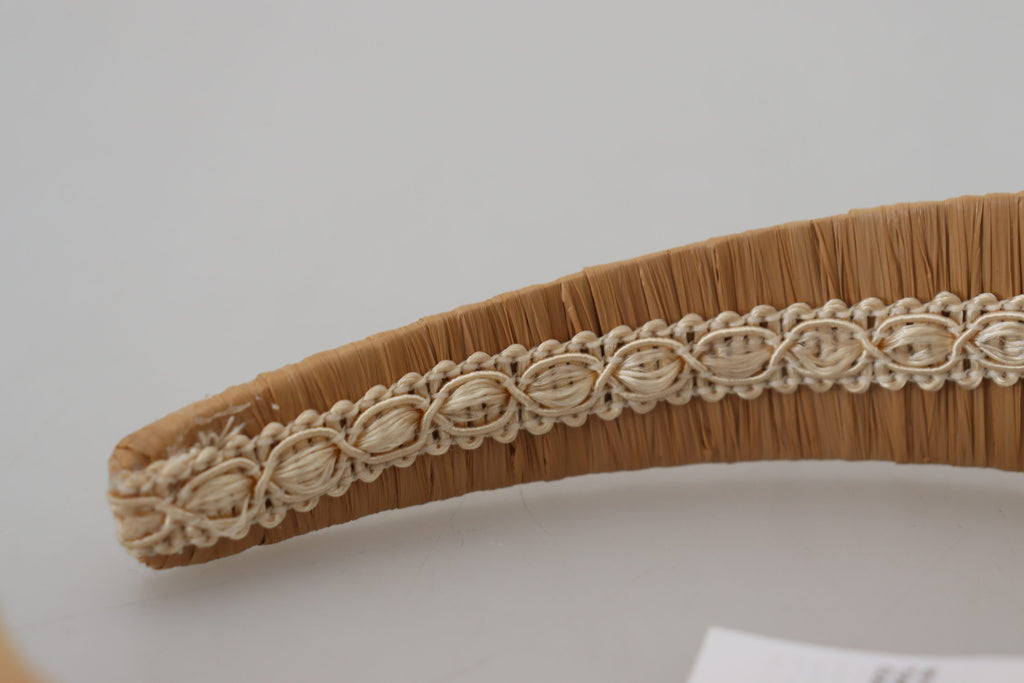 Dolce &amp; Gabbana Exquisites Diadem-Stirnband aus Viskose in Beige