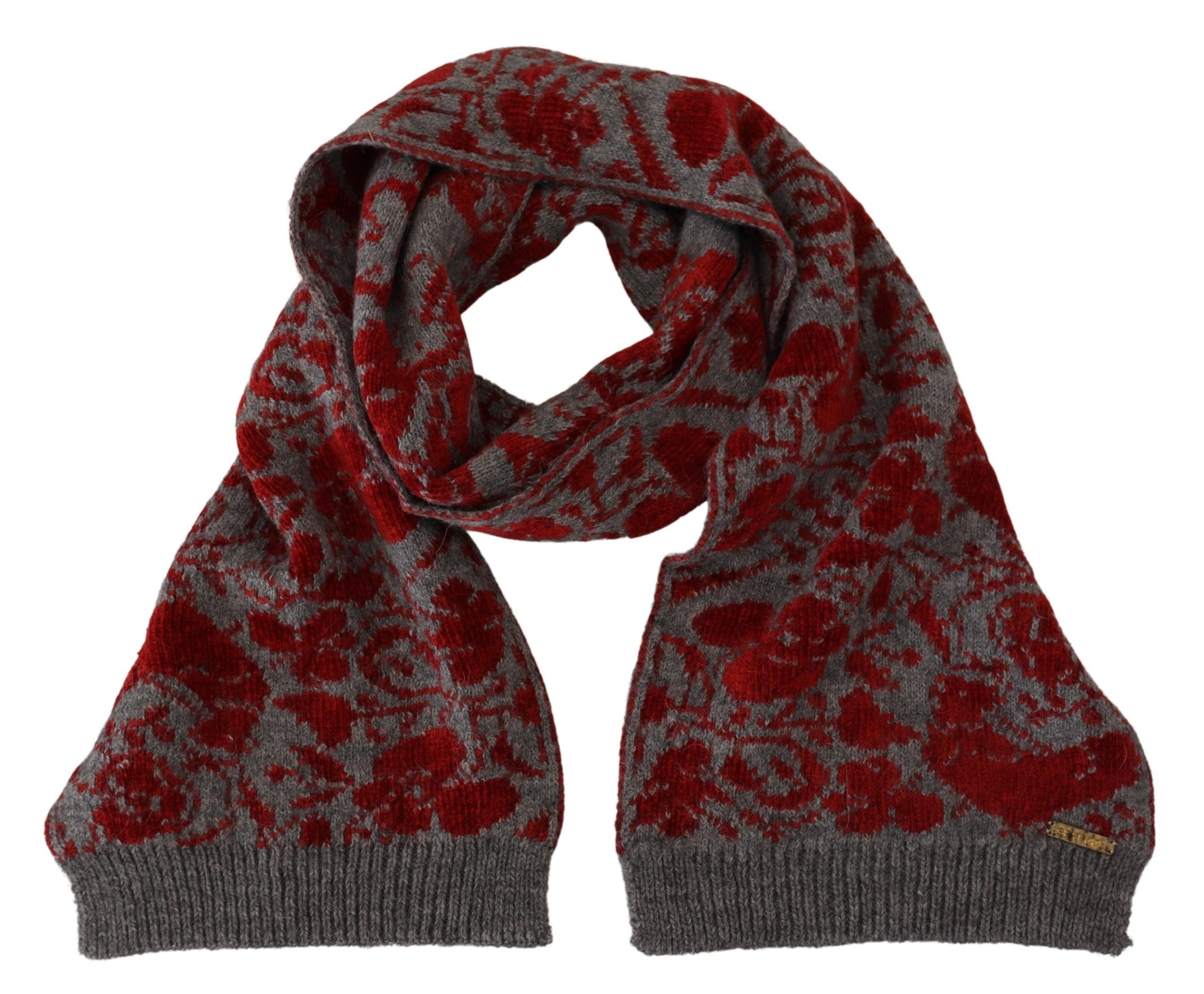 GF Ferre Chic Wickelschal aus Baumwolle in Rot und Grau