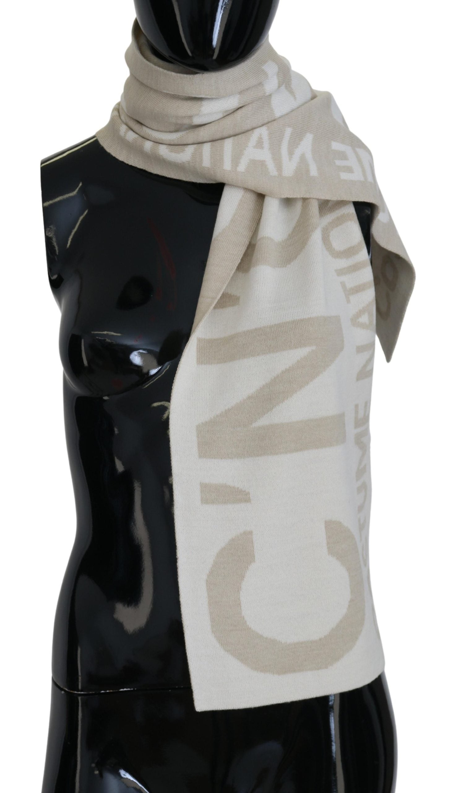 Costume National – Eleganter Schal aus Wollmischung in Beige