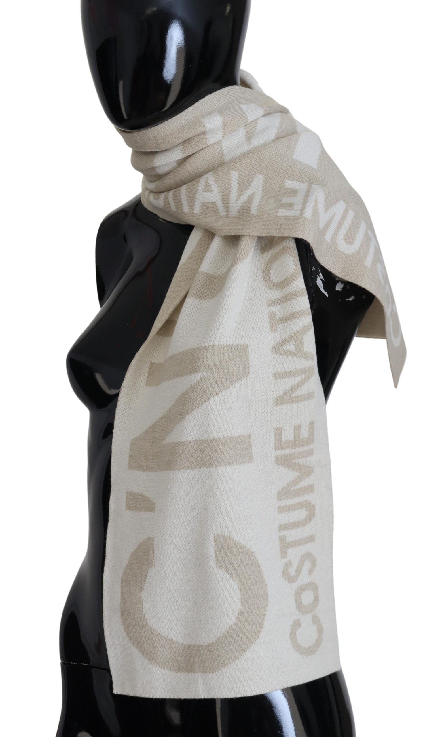 Costume National – Eleganter Schal aus Wollmischung in Beige