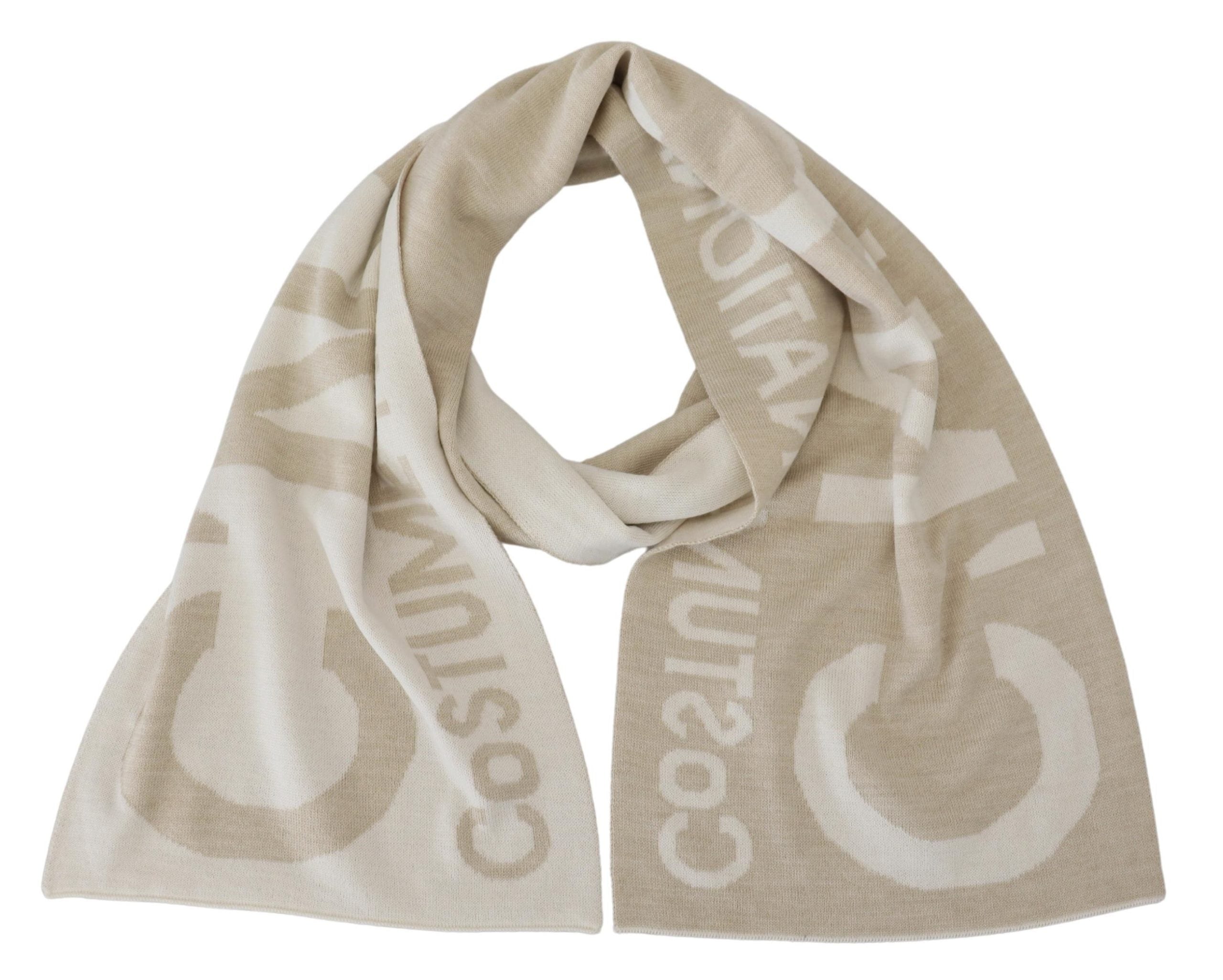 Costume National – Eleganter Schal aus Wollmischung in Beige