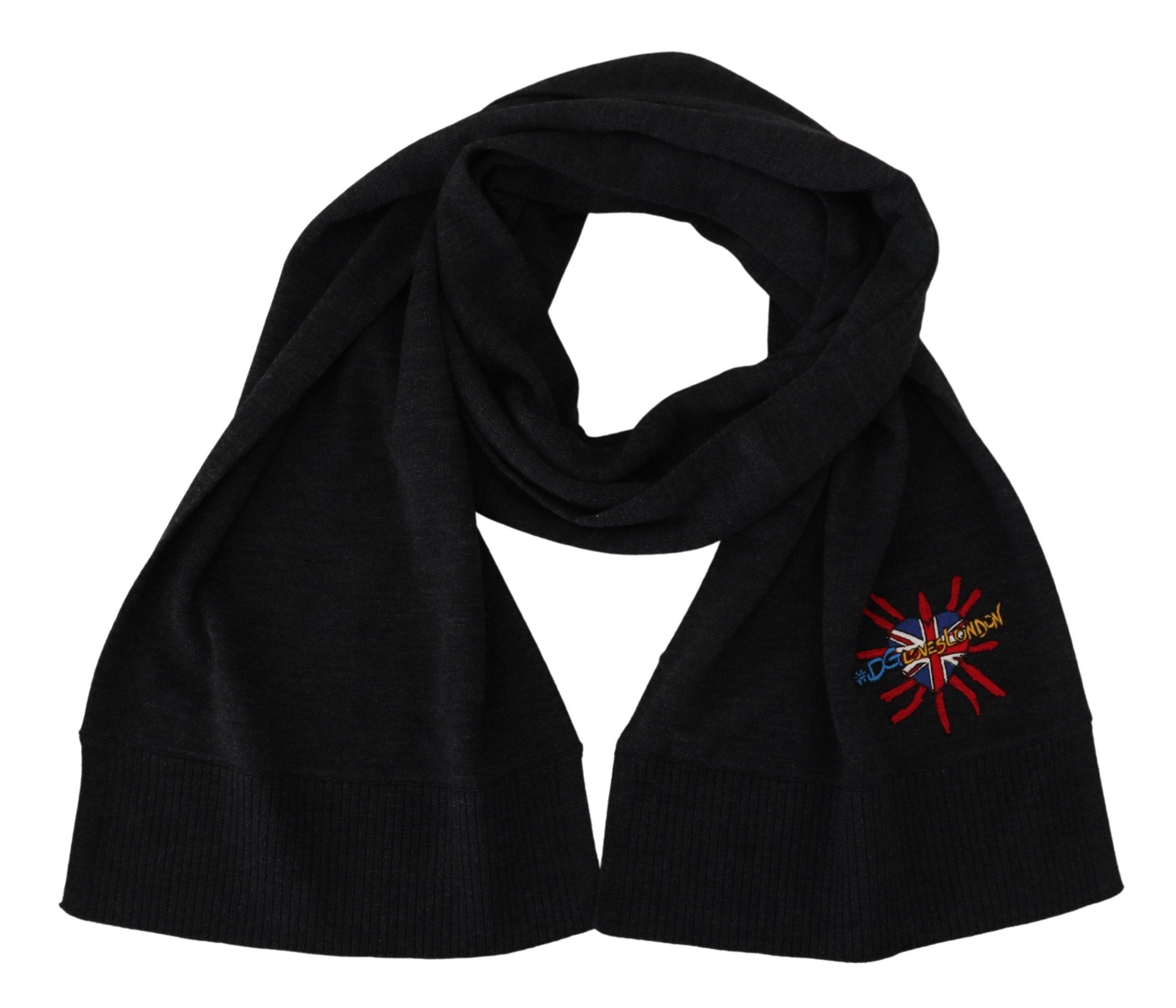 Dolce &amp; Gabbana Eleganter schwarzer Wollschal