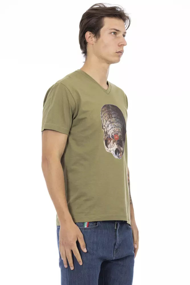 Trussardi Action Grünes Herren-T-Shirt aus Baumwolle