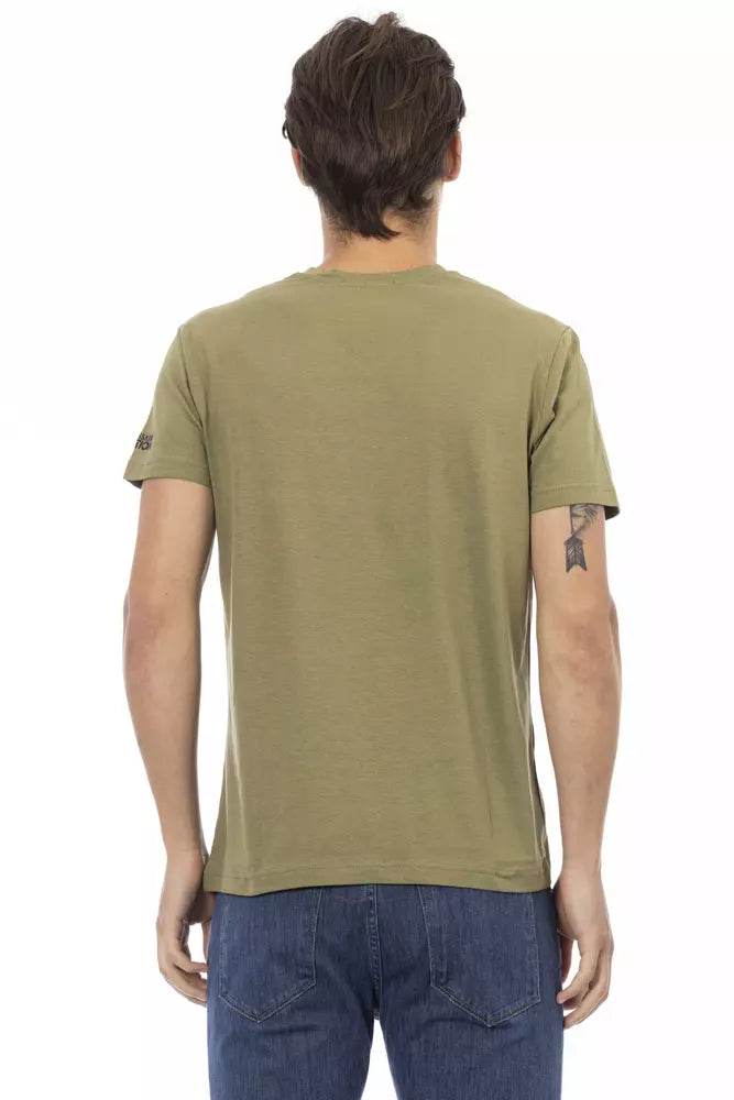 Trussardi Action Grünes Herren-T-Shirt aus Baumwolle