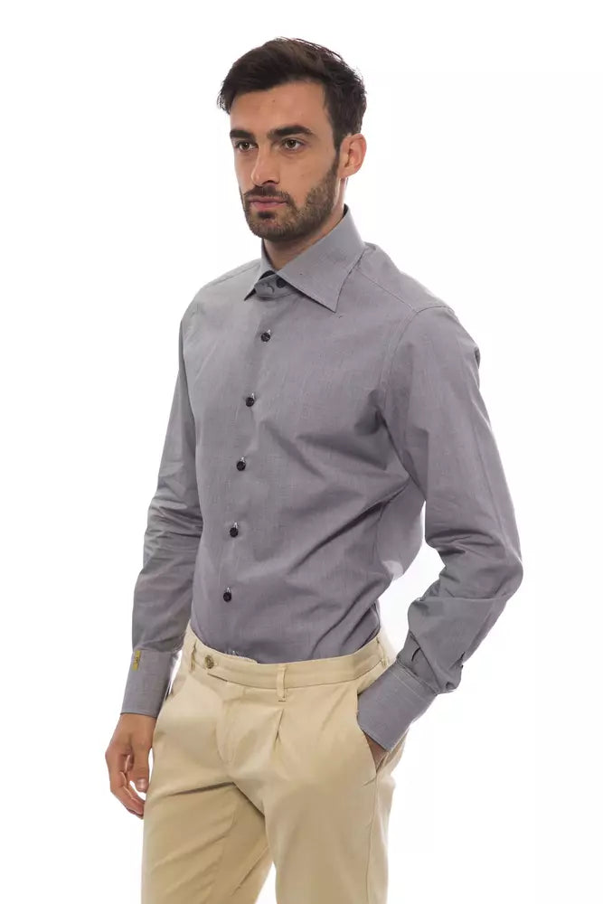 Billionaire Italian Couture Black Cotton Men's Shirt