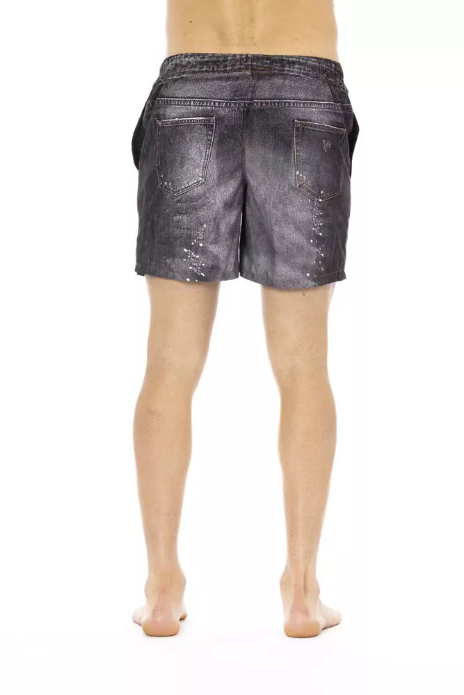 Just Cavalli Black Polyester Men Swimwear