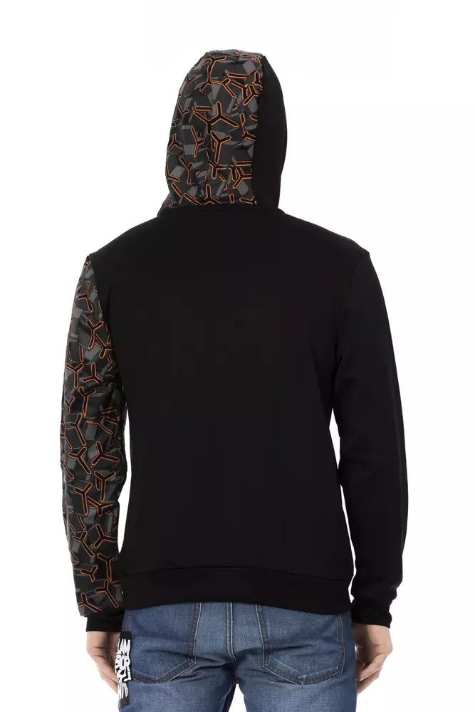 Automobili Lamborghini Black Cotton Men's Sweater with Hood