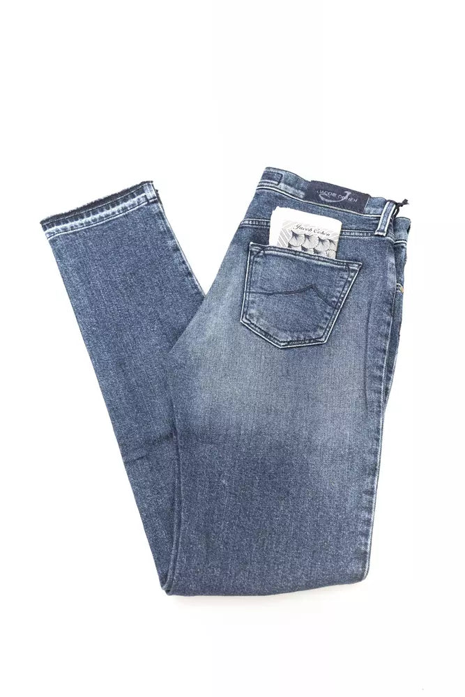 Jacob Cohen Blue Cotton Women Jeans with Pony Skin Label