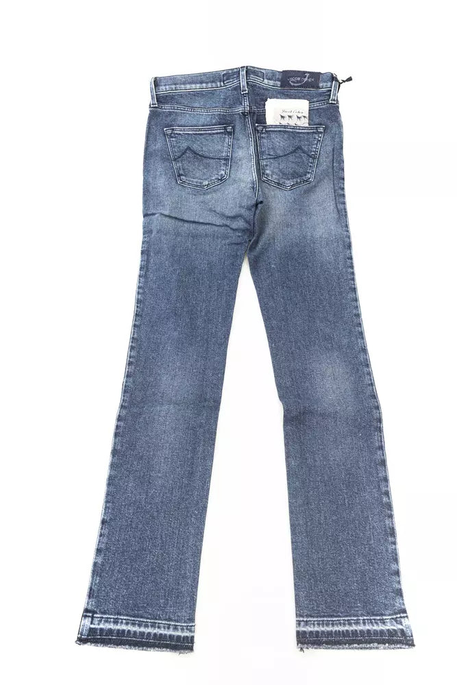 Jacob Cohen Blue Cotton Women Jeans with Pony Skin Label