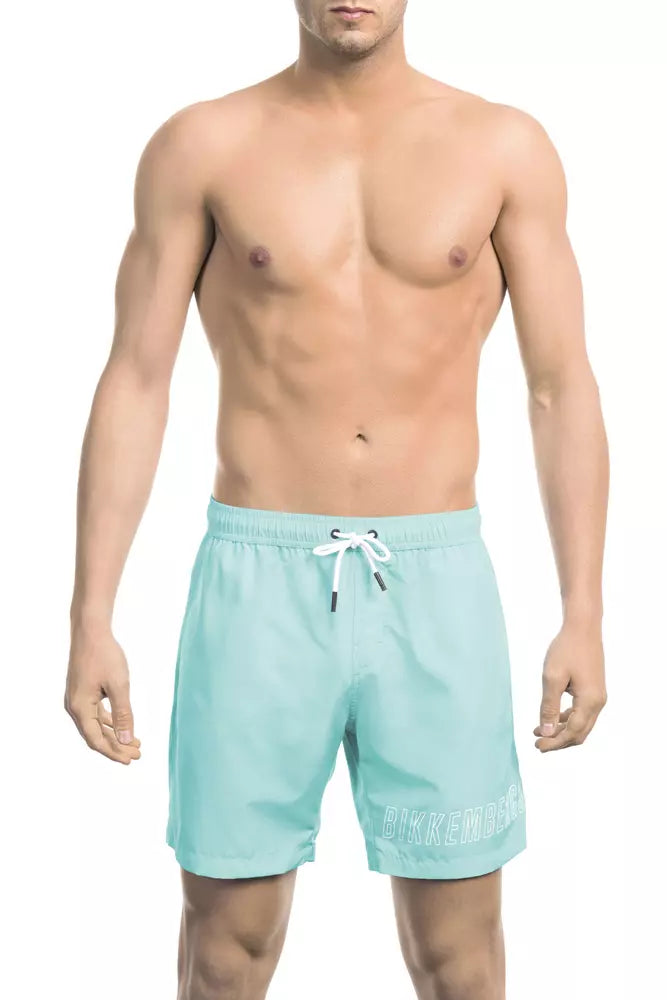 Bikkembergs "Light Blue Polyester Men Swim Short"