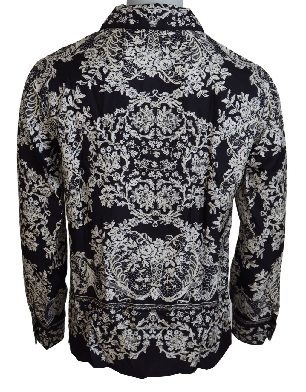 Dolce &amp; Gabbana Elegantes Satinhemd mit Blumenmuster und Barockmotiv