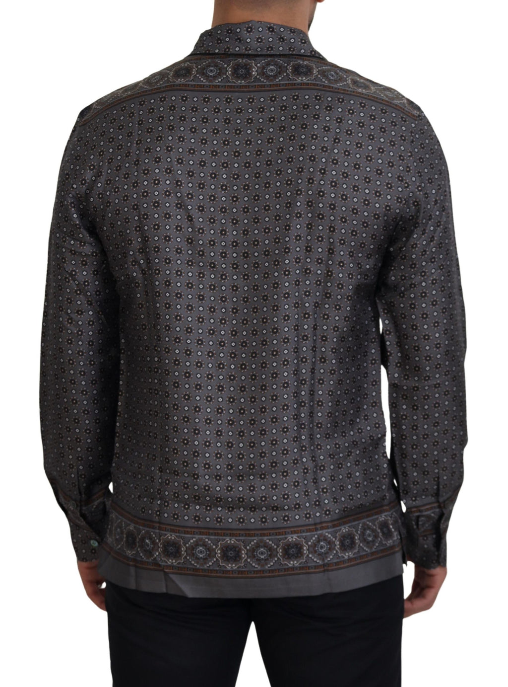 Dolce &amp; Gabbana Elegantes Barockhemd aus Seidensatin