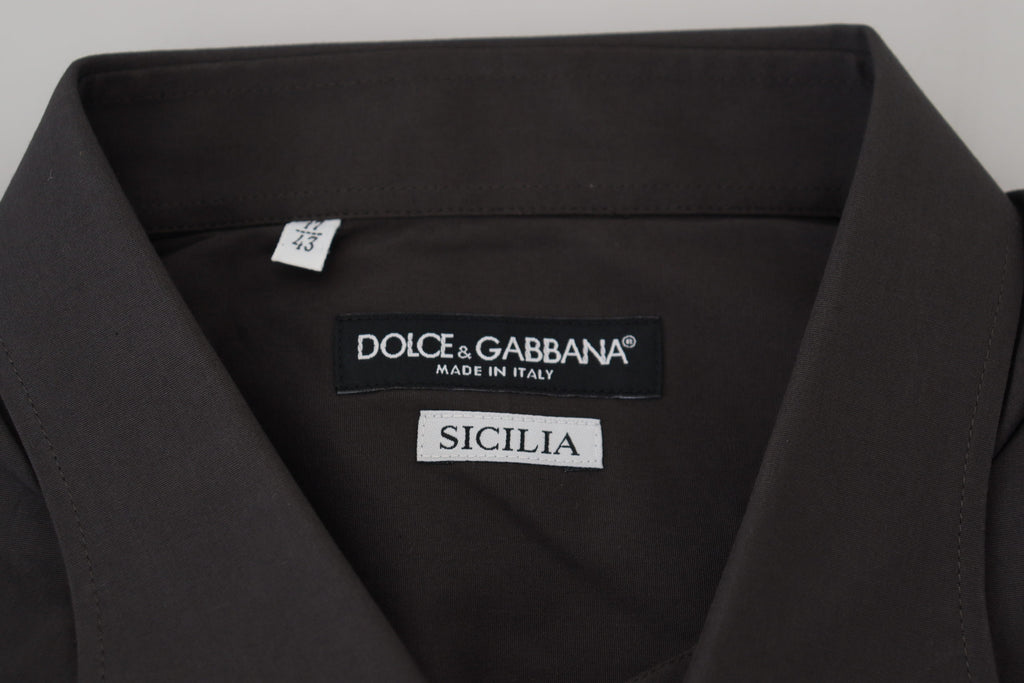 Dolce &amp; Gabbana Elegantes, graues Slim Fit-Hemd „Sicilia“