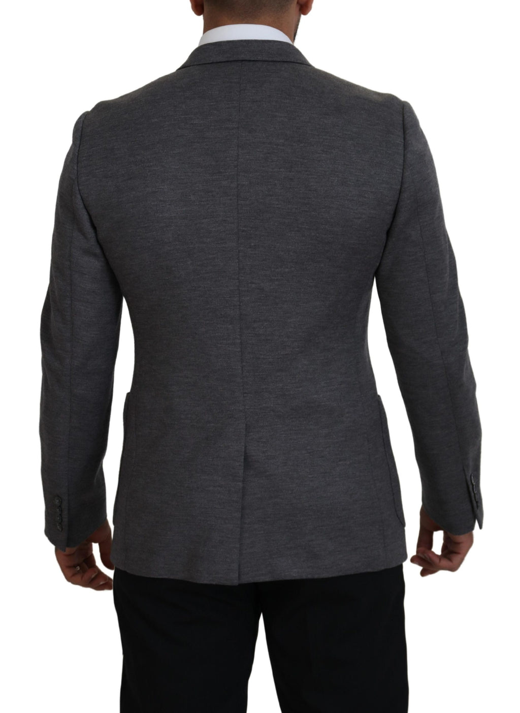 Dolce &amp; Gabbana Eleganter grauer Wollblazer mit Bienenkronenstickerei