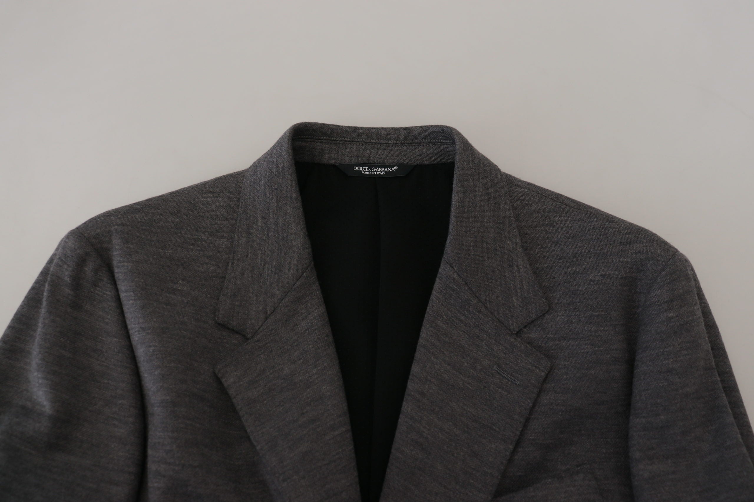 Dolce &amp; Gabbana Eleganter grauer Wollblazer mit Bienenkronenstickerei