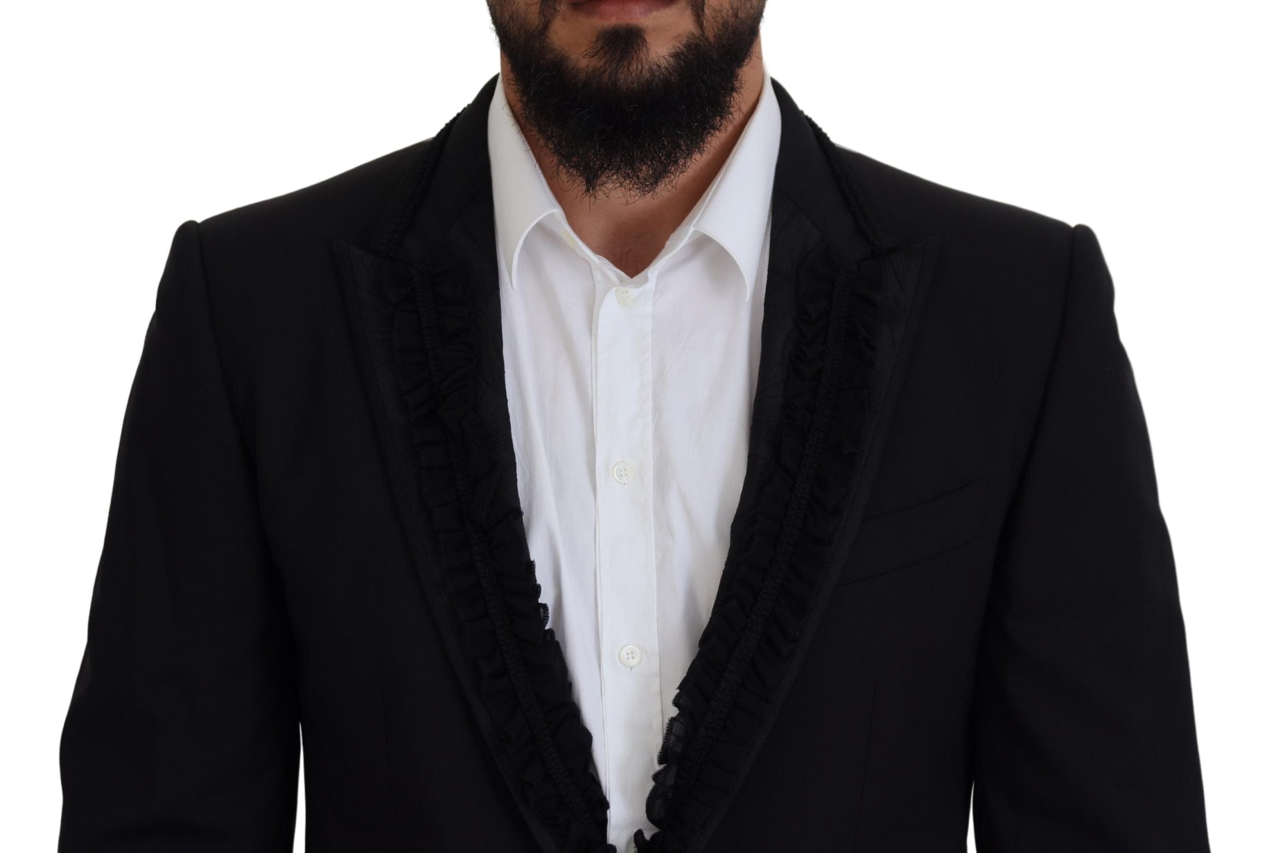 Dolce &amp; Gabbana Eleganter schwarzer Abendblazer mit Seidenfutter