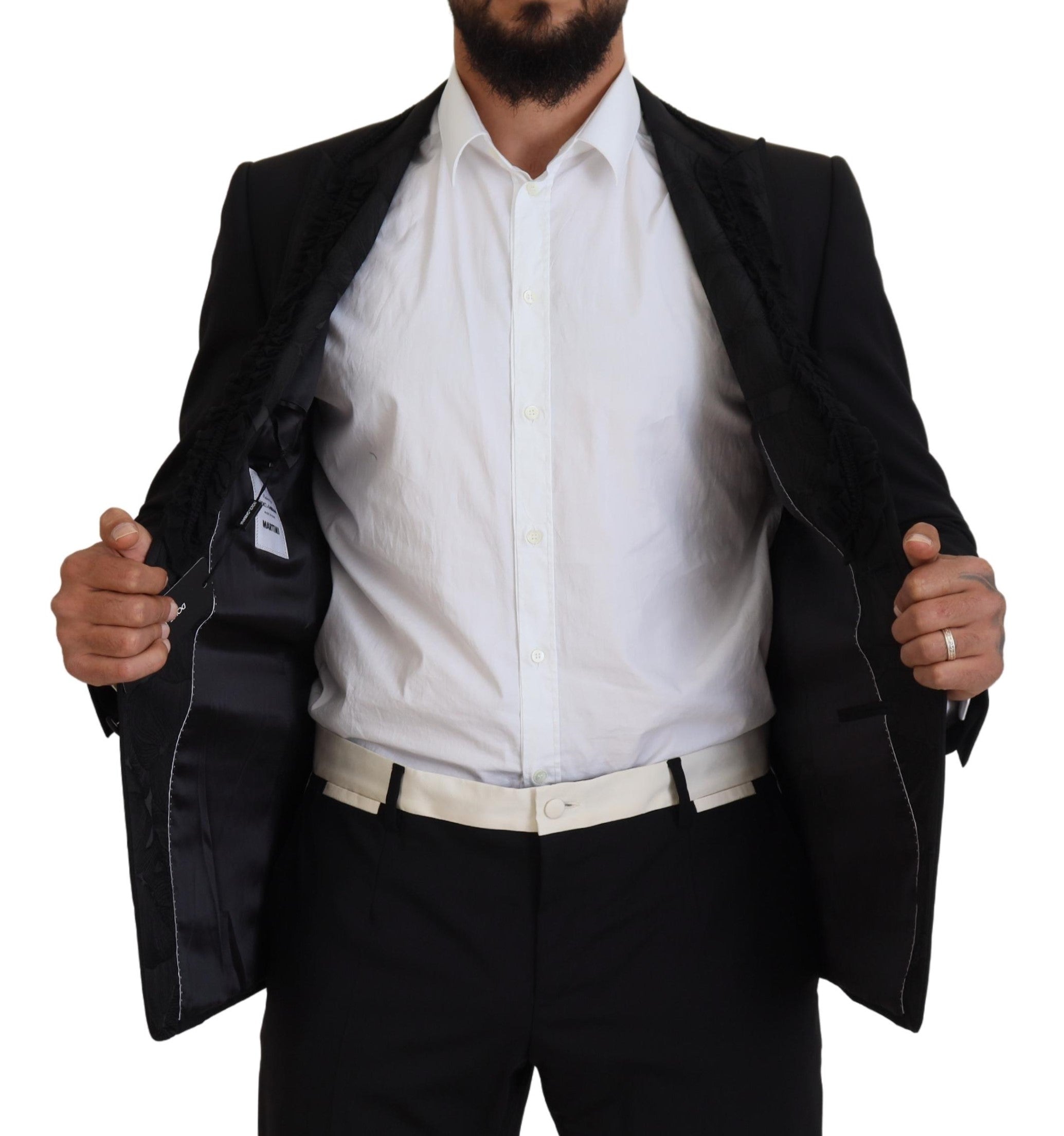 Dolce &amp; Gabbana Eleganter schwarzer Abendblazer mit Seidenfutter