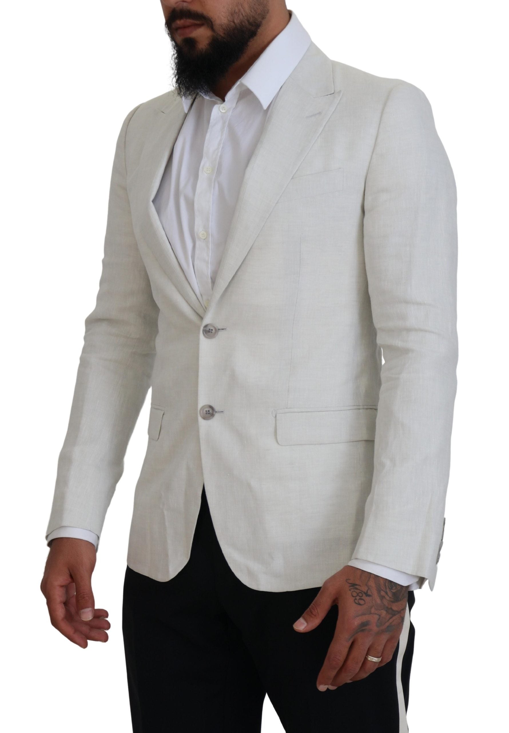 Dolce &amp; Gabbana Eleganter weißer Sicilia-Einreiher-Blazer