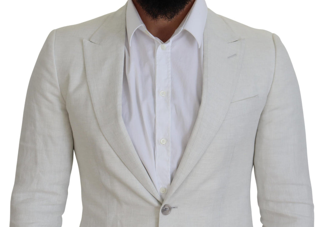 Dolce &amp; Gabbana Eleganter weißer Sicilia-Einreiher-Blazer