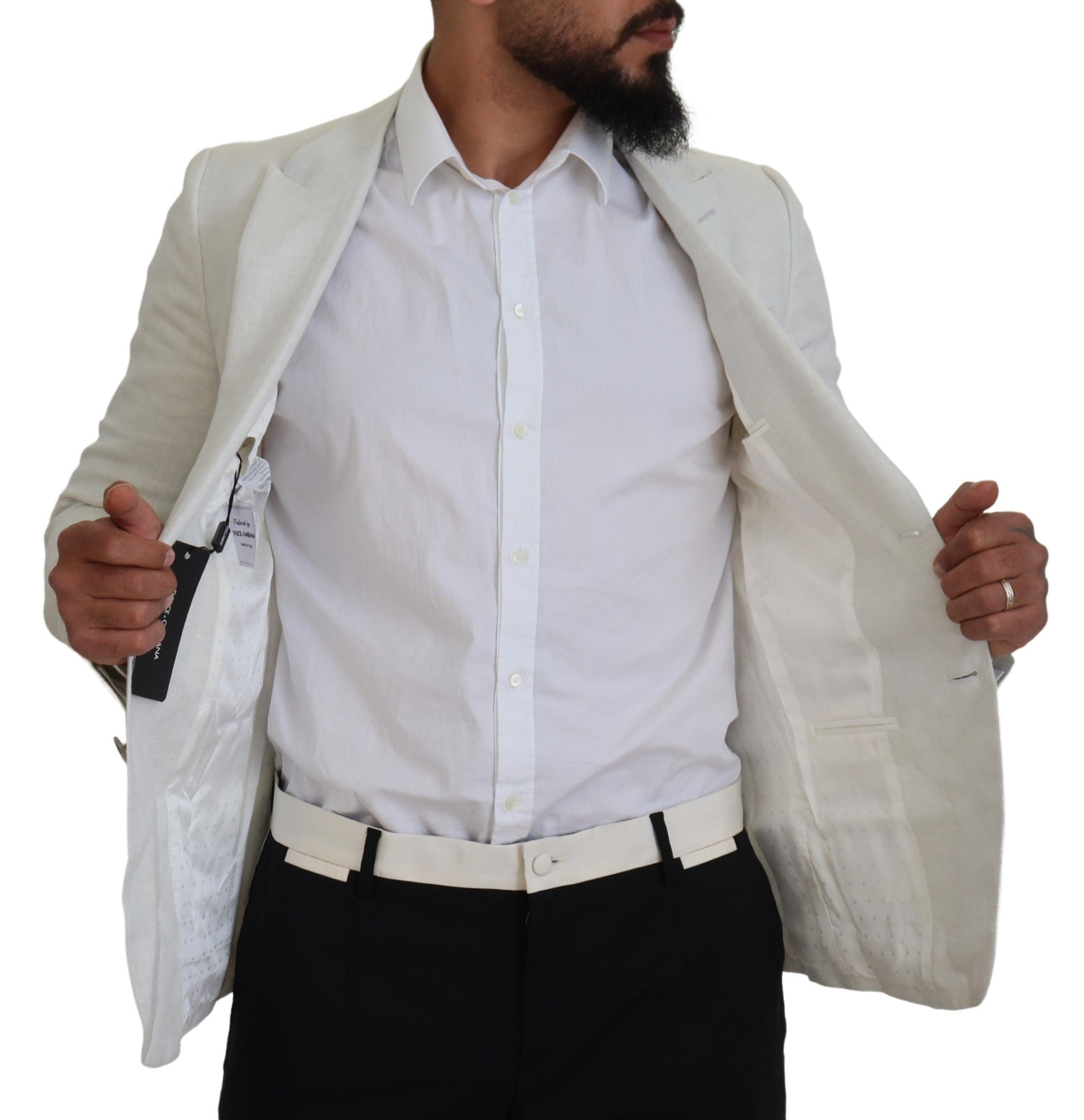 Dolce &amp; Gabbana Eleganter weißer Sicilia-Einreiher-Blazer