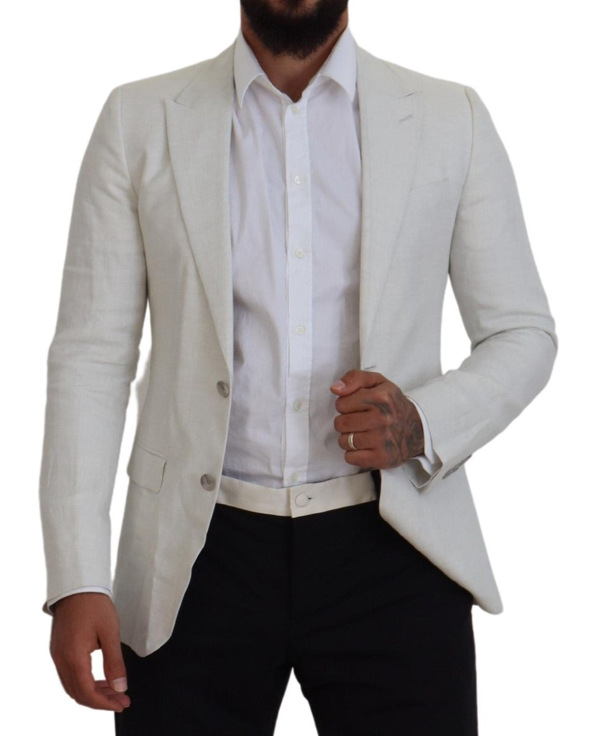 Dolce &amp; Gabbana Eleganter weißer Sicilia-Einreiher-Blazer