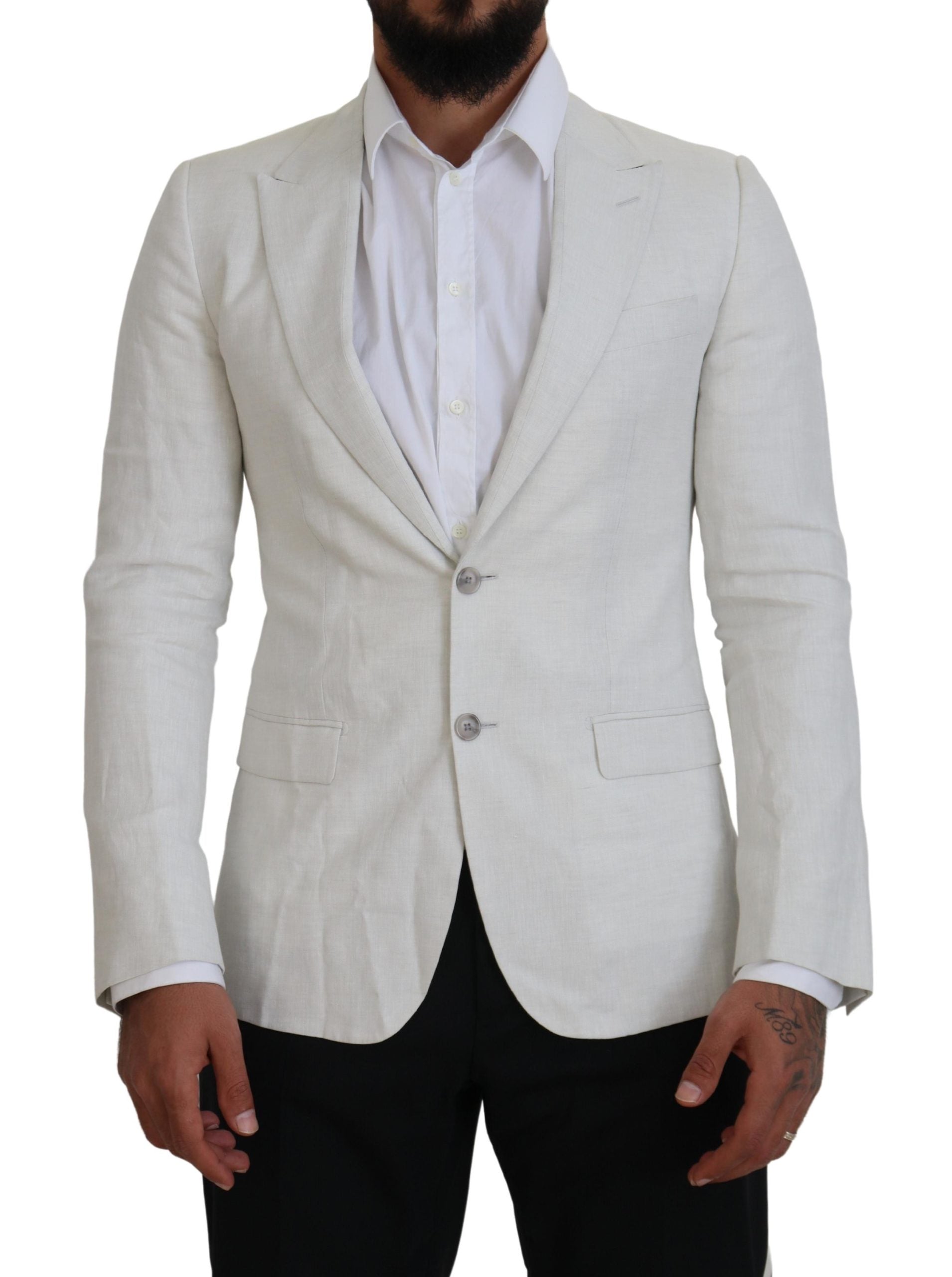 Dolce &amp; Gabbana Eleganter weißer Sicilia-Einreiher-Blazer