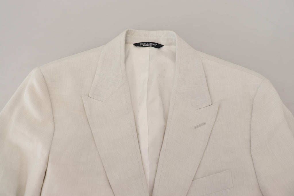 Dolce &amp; Gabbana Eleganter weißer Sicilia-Einreiher-Blazer