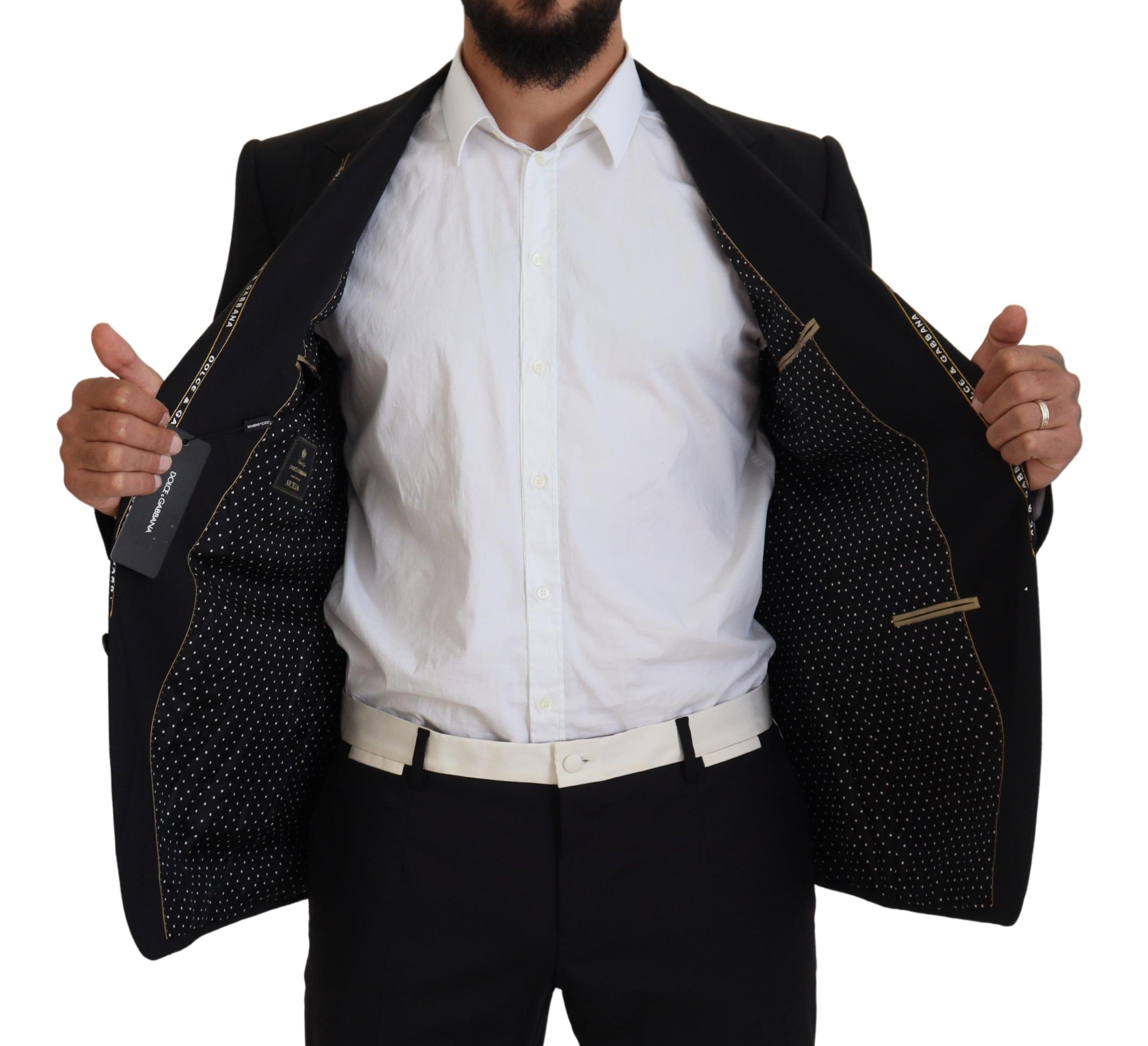 Dolce &amp; Gabbana – Schwarzer einreihiger Blazer im sizilianischen Stil