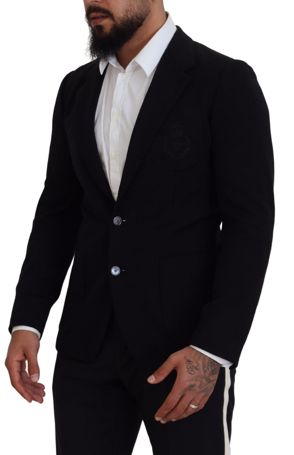 Dolce &amp; Gabbana Eleganter einreihiger schwarzer Wollblazer