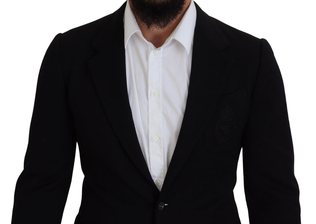 Dolce &amp; Gabbana Eleganter einreihiger schwarzer Wollblazer