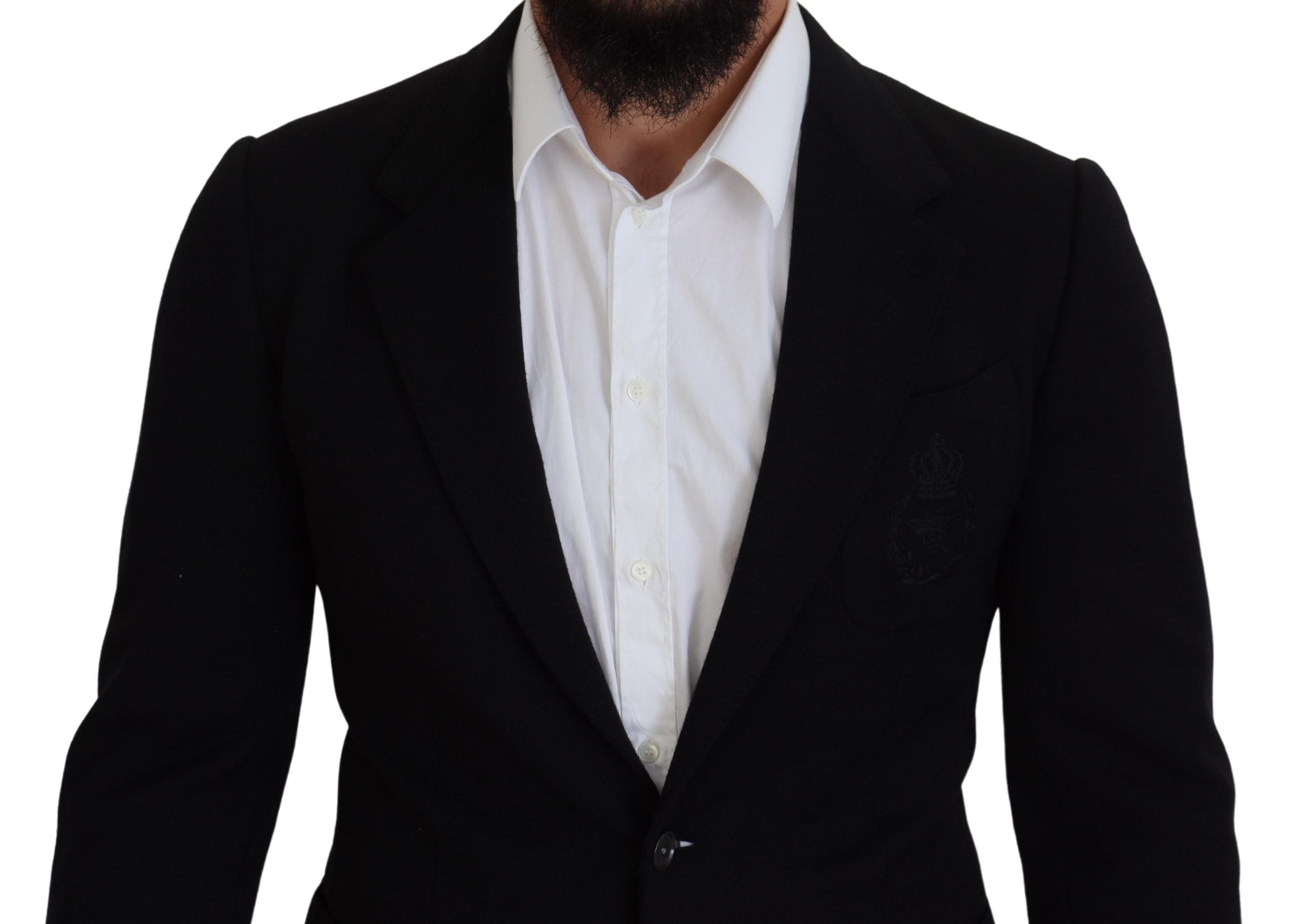 Dolce &amp; Gabbana Eleganter einreihiger schwarzer Wollblazer