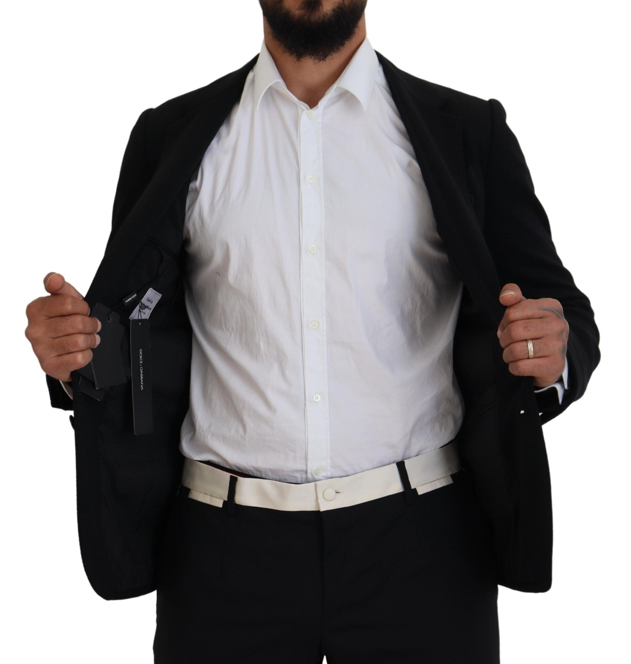 Dolce &amp; Gabbana Eleganter einreihiger schwarzer Wollblazer