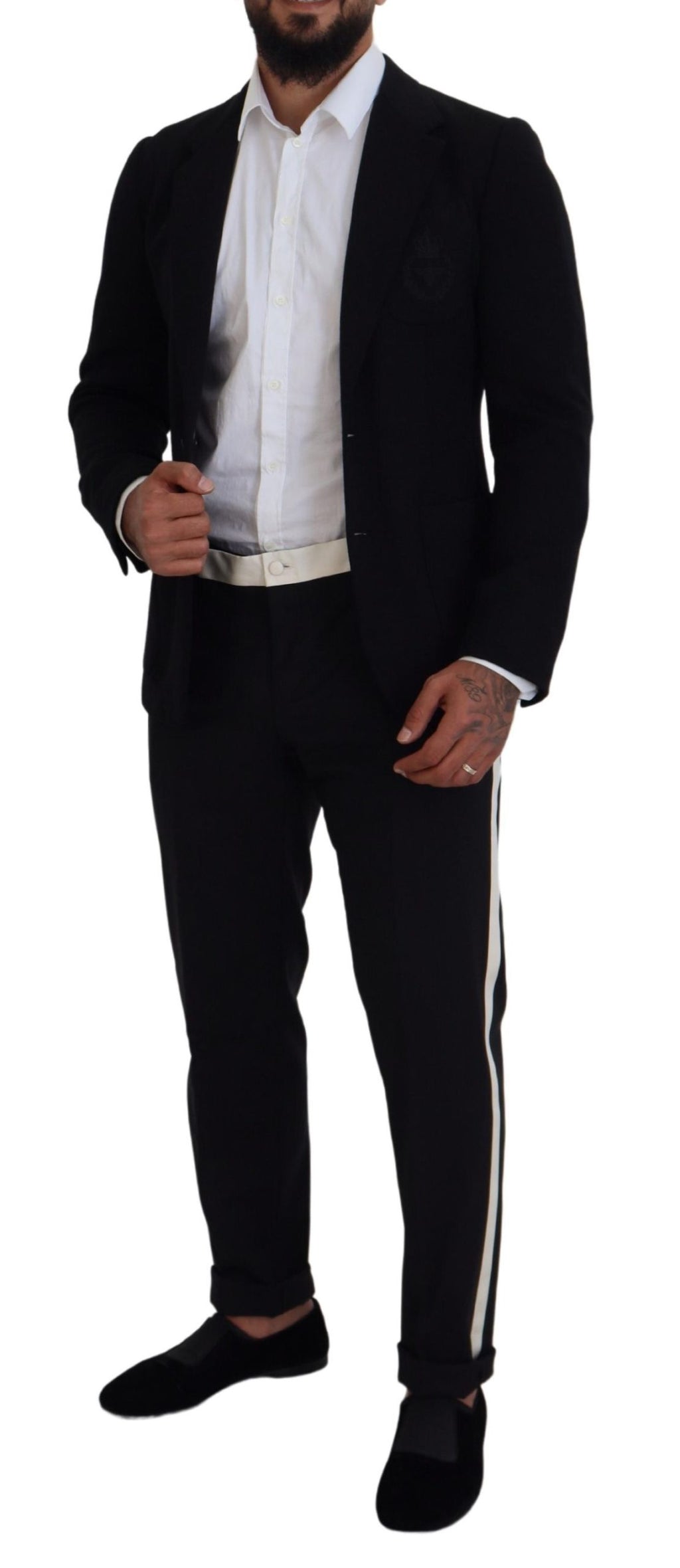 Dolce &amp; Gabbana Eleganter einreihiger schwarzer Wollblazer