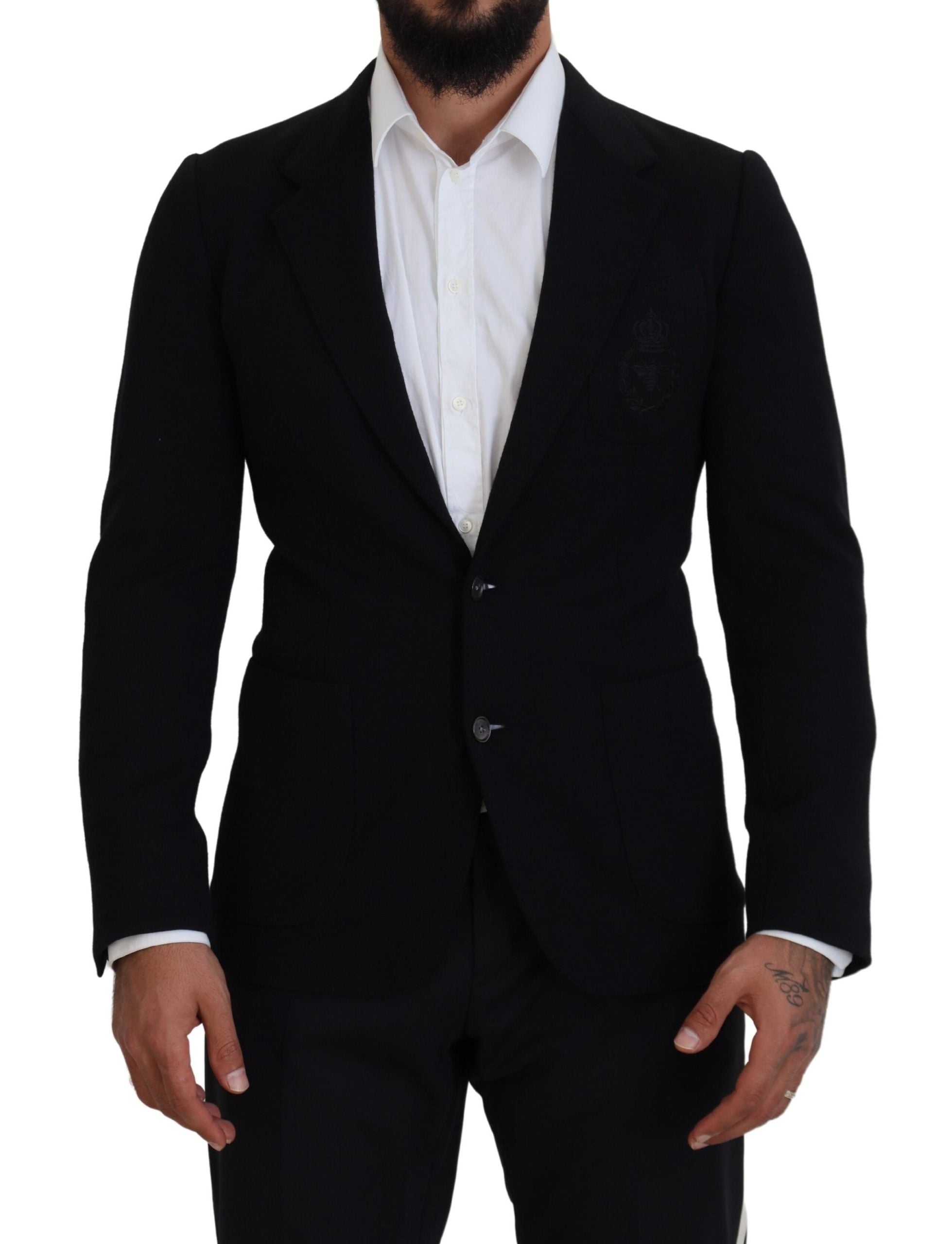 Dolce &amp; Gabbana Eleganter einreihiger schwarzer Wollblazer