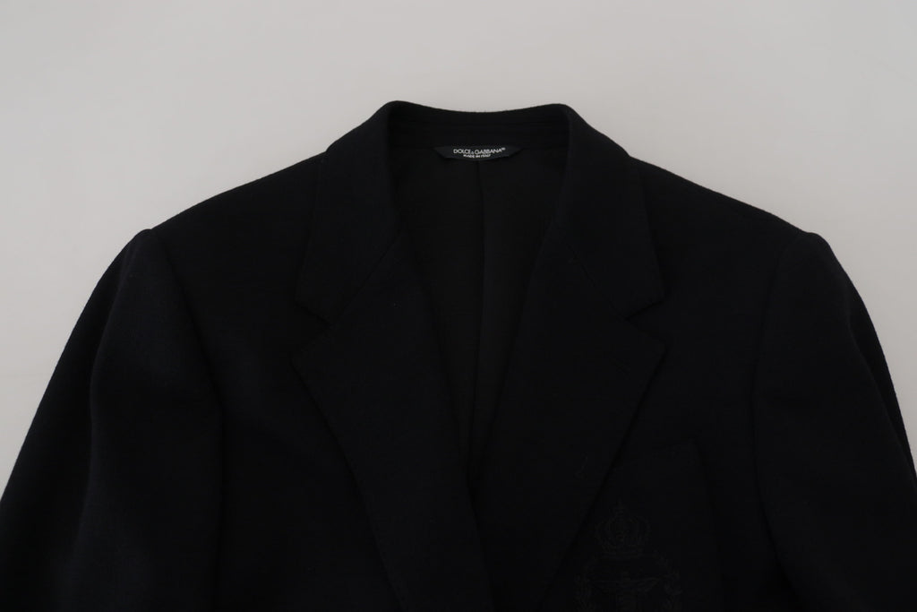 Dolce &amp; Gabbana Eleganter einreihiger schwarzer Wollblazer