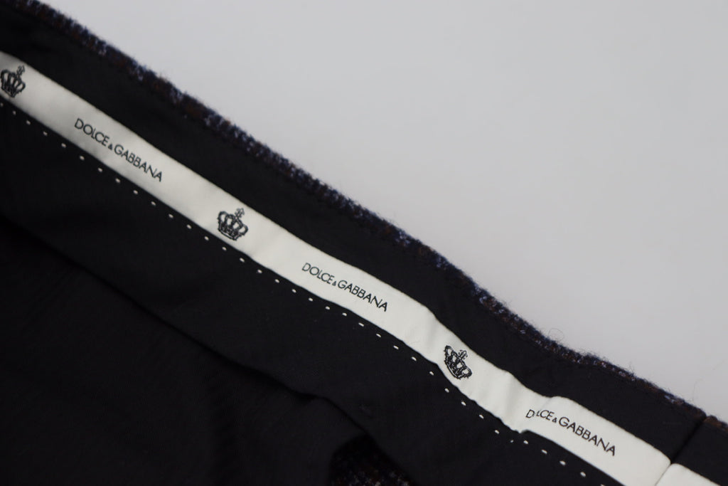 Dolce &amp; Gabbana – Elegante Hose aus grau karierter Alpaka-Mischung