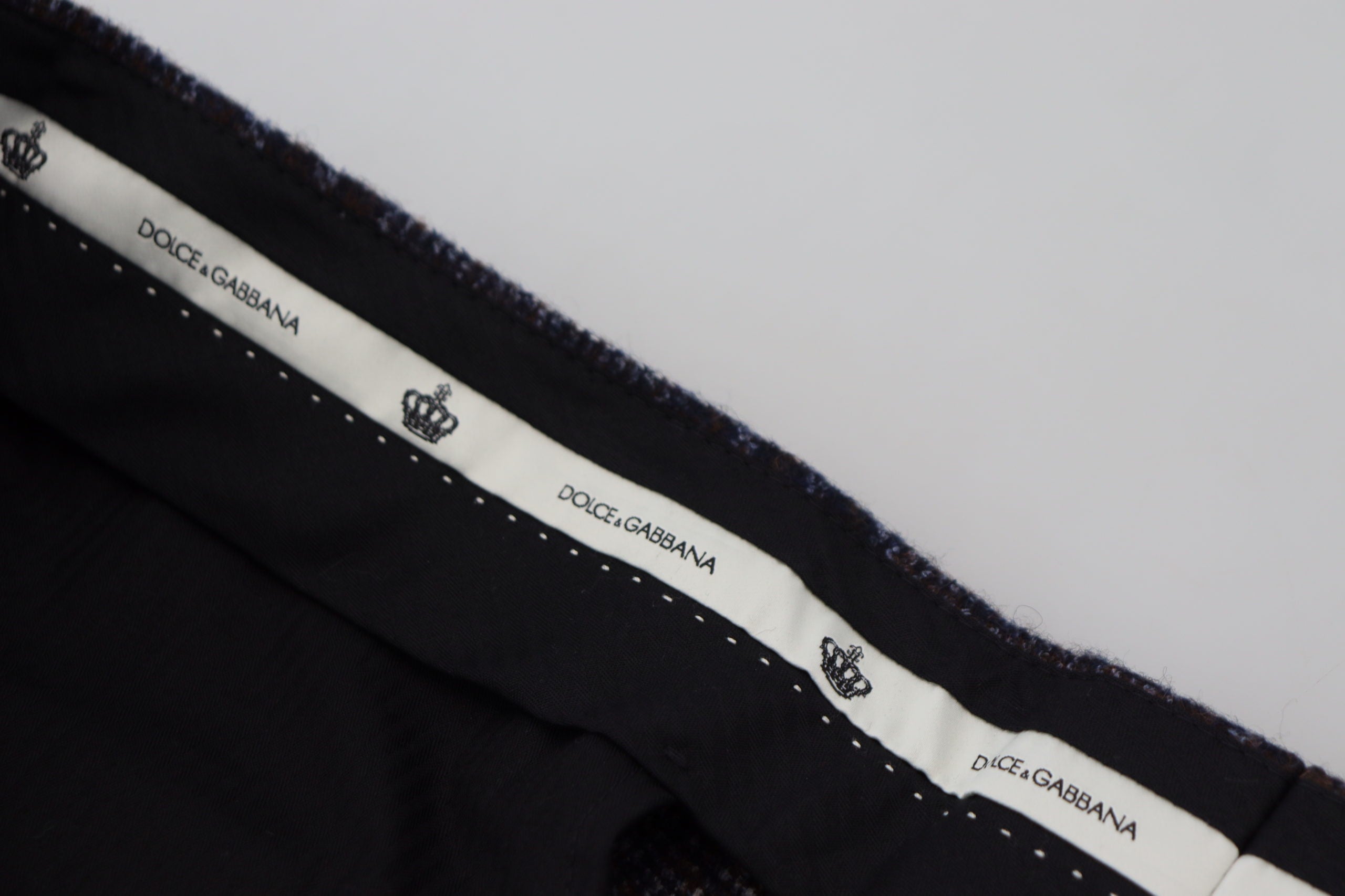 Dolce &amp; Gabbana – Elegante Hose aus grau karierter Alpaka-Mischung